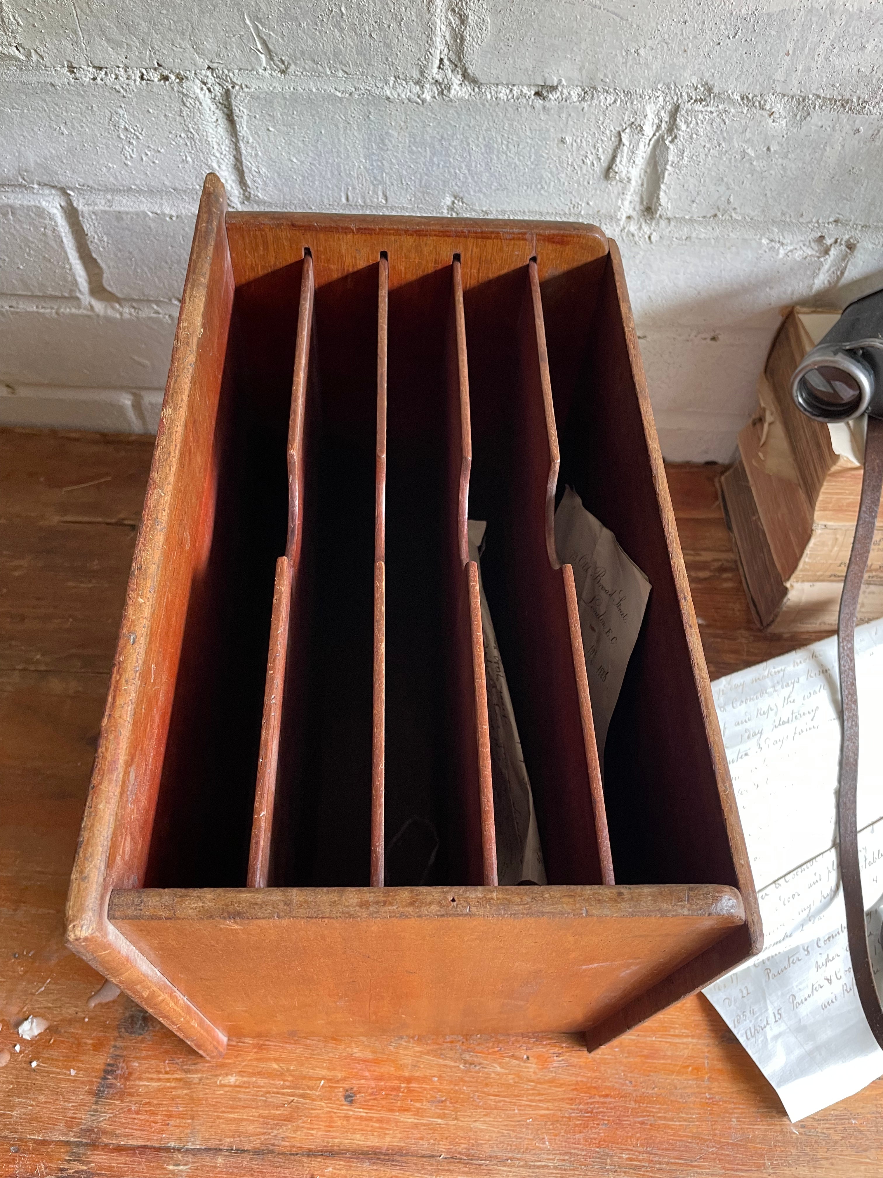 1940s Wooden Filing Tray