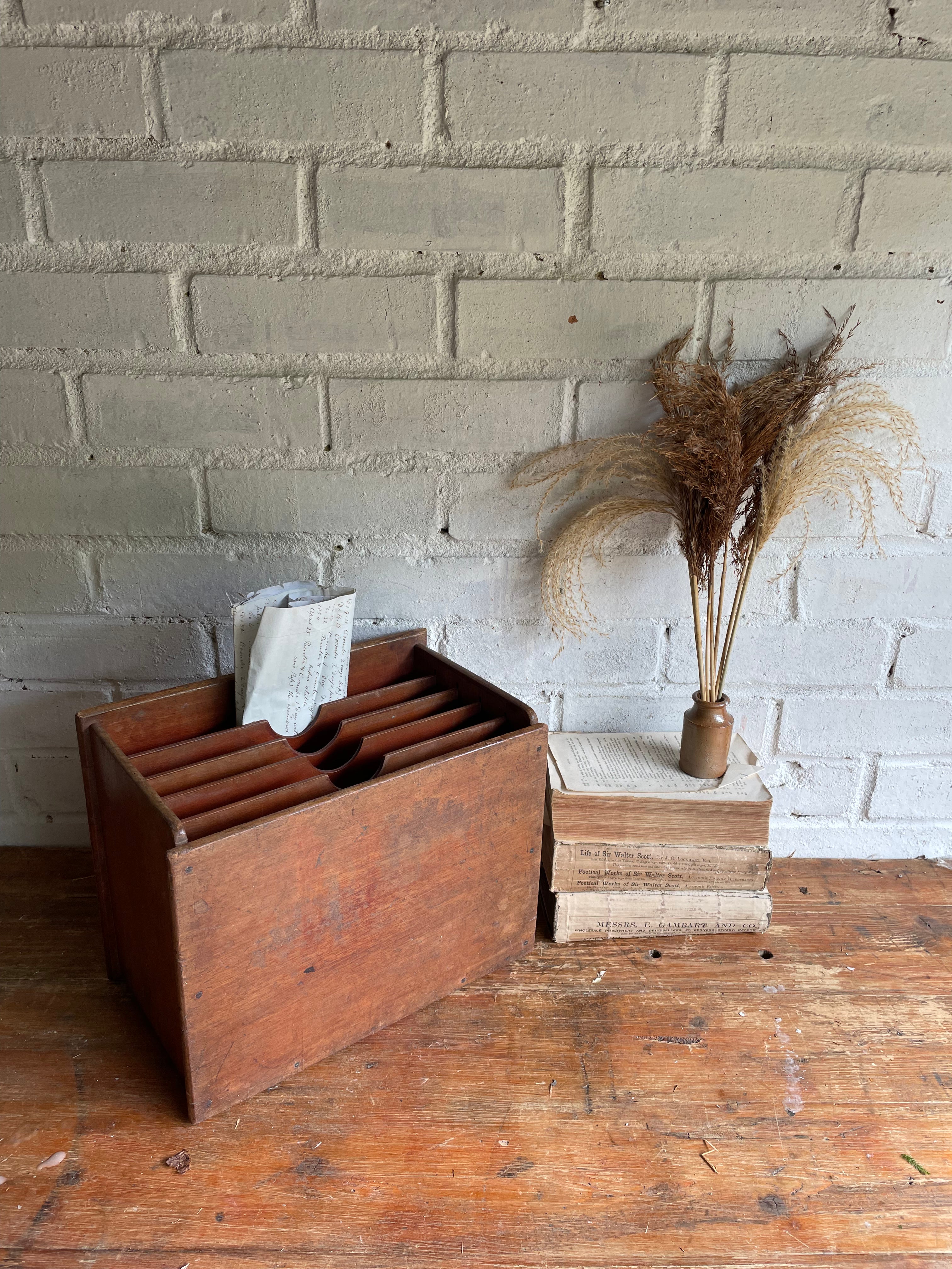 1940s Wooden Filing Tray