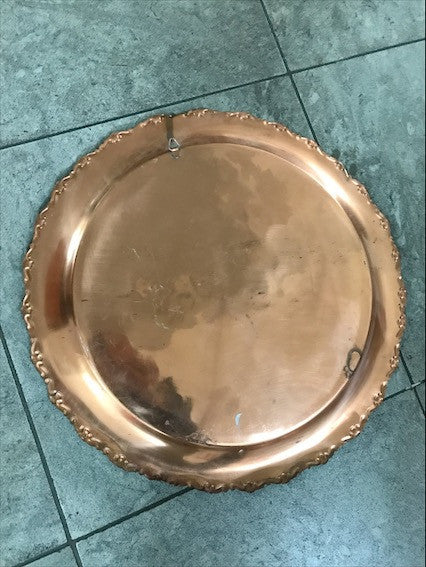 Large Etched Copper Wall Hanging Plate