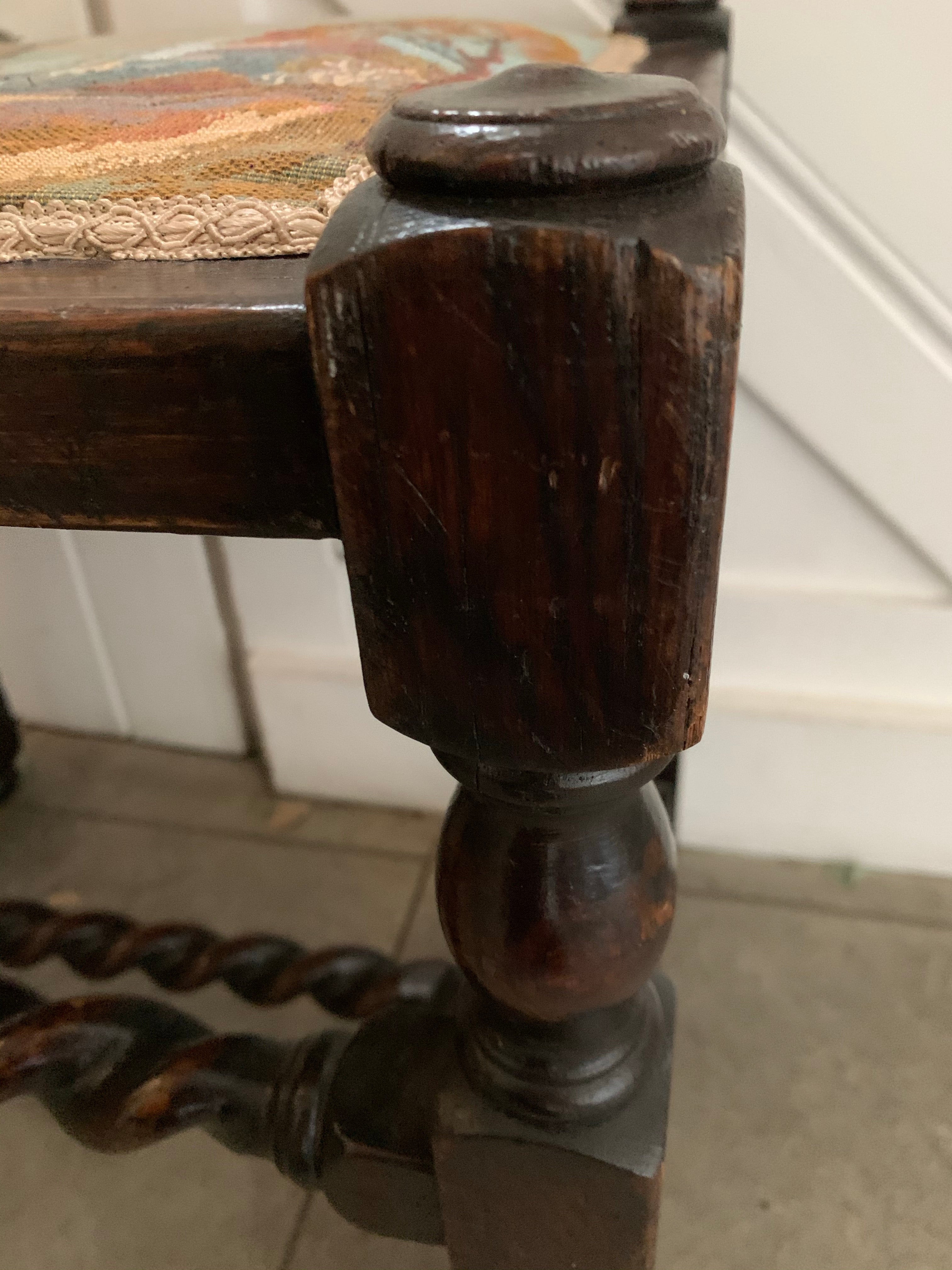 19th Century Tapestry Piano Stool