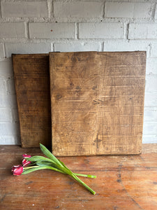 Reclaimed Oak Chopping Board/Butchers Block with Metal Corners