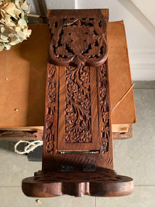 Hand Carved Folding Bookstand or Shelf