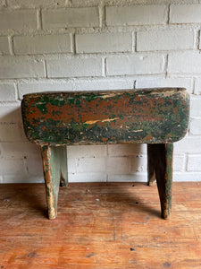 Rustic Green Stool