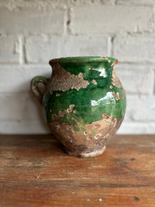 Small 19th Century French Green Confit Pot