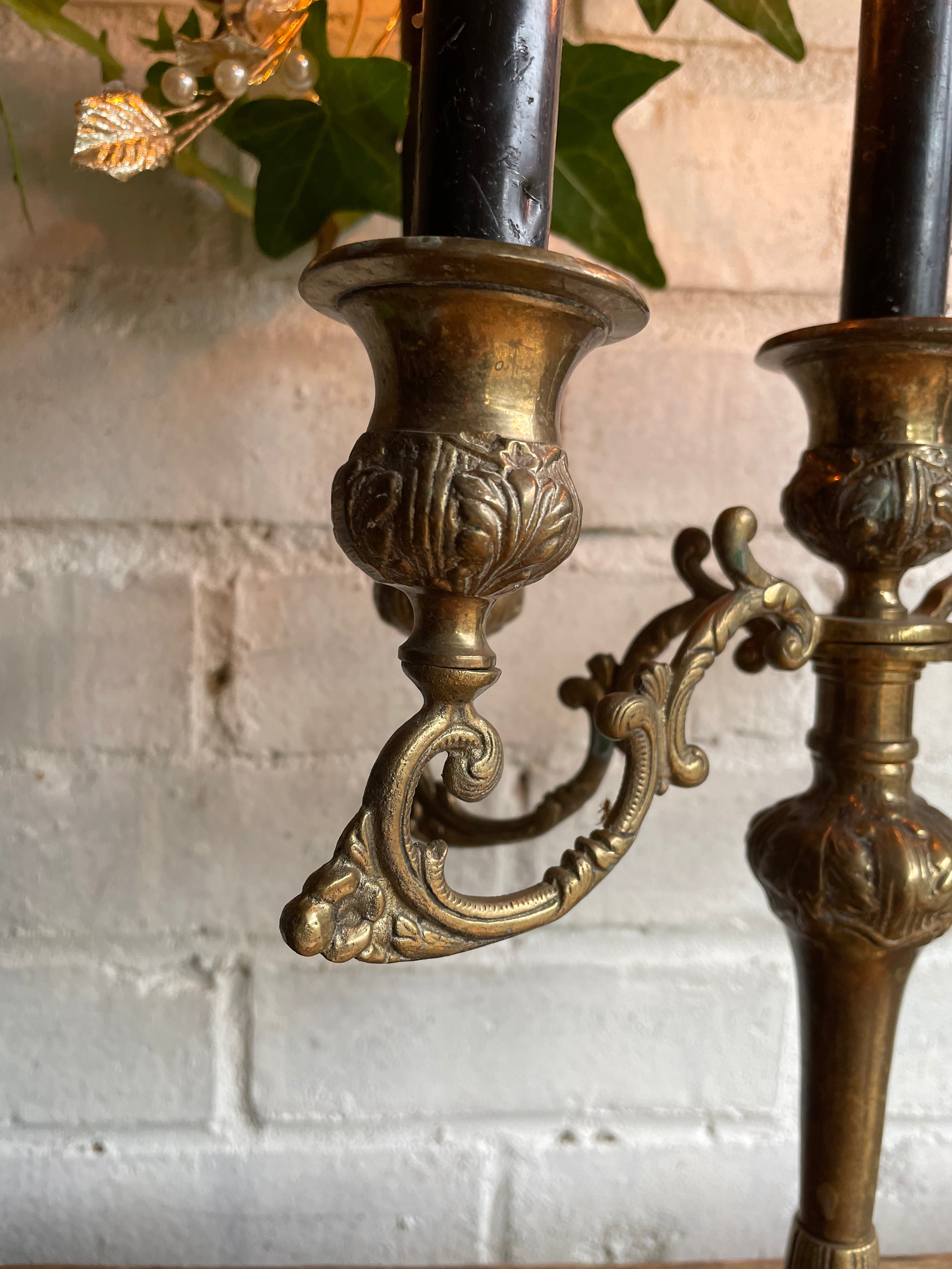 Heavy Brass Decorative Candelabra