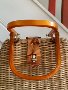 Vintage 1950's Lucite & Basket Weave Bag