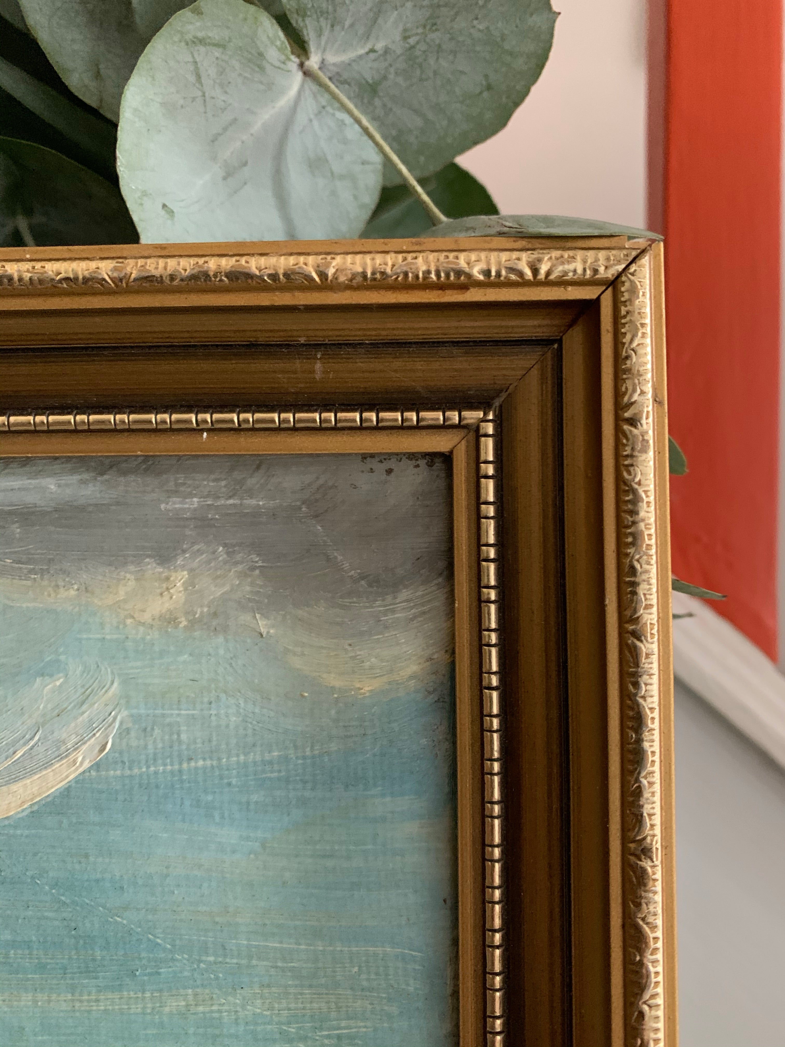Large Vintage Seascape Oil Painting