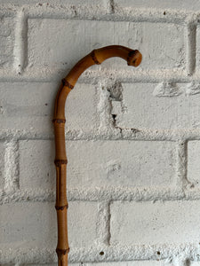 1940s Black Umbrella with Bamboo Handle