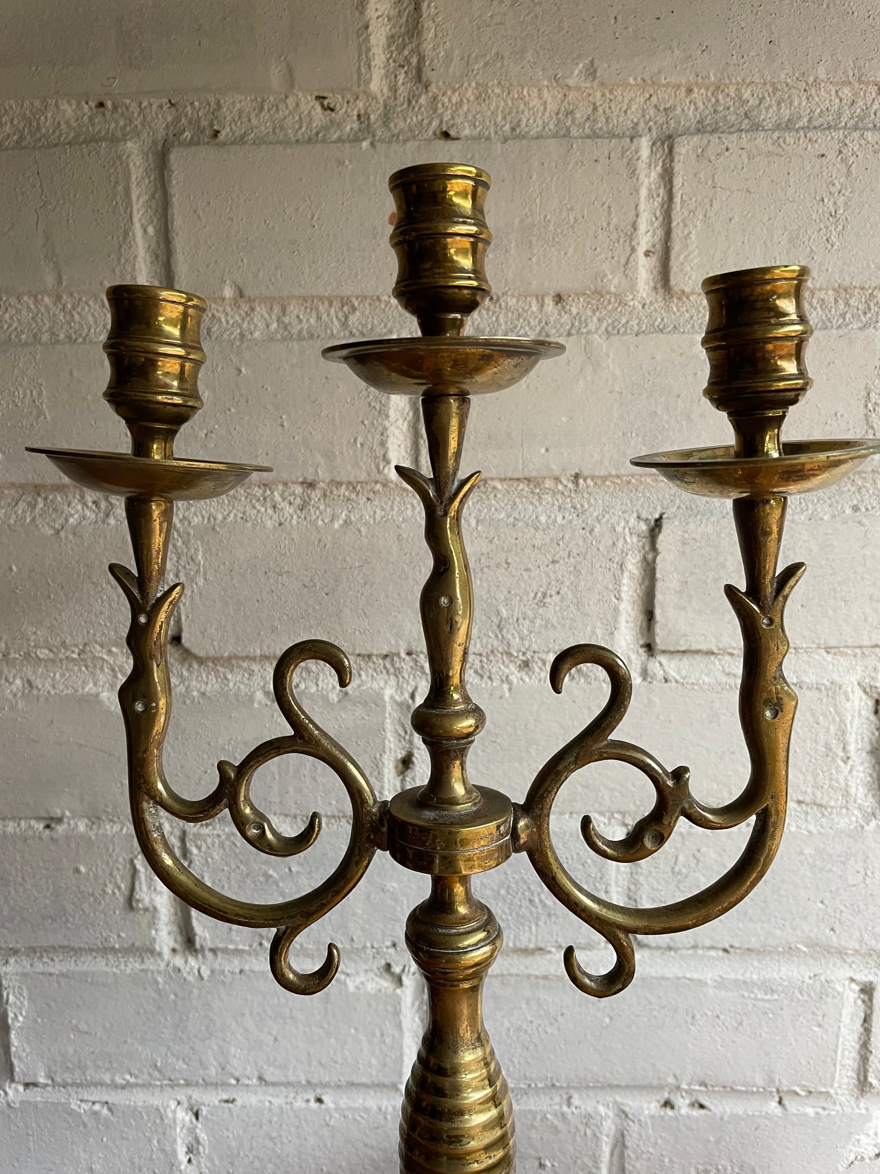 Heavy Brass Candelabra