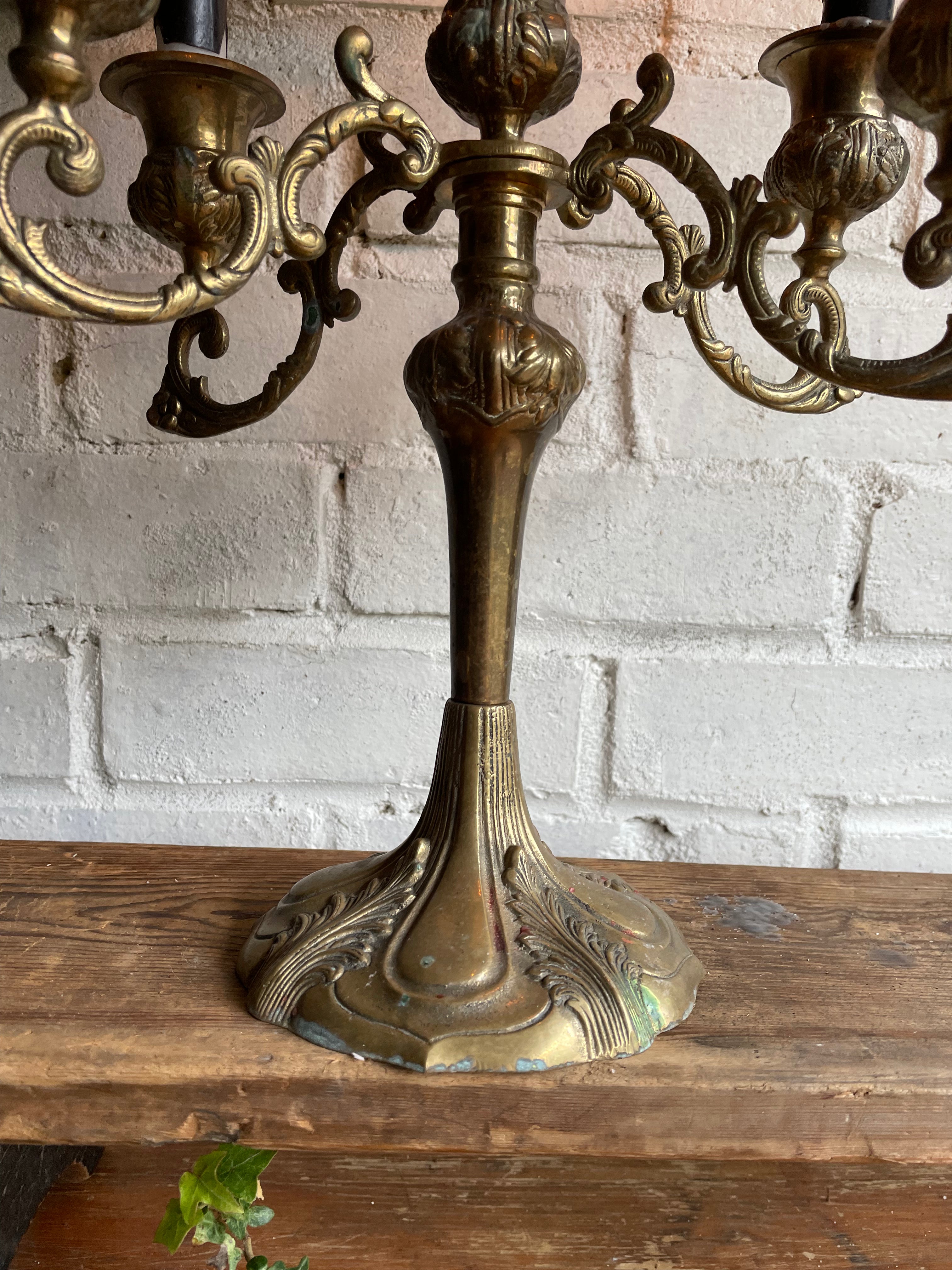 Heavy Brass Decorative Candelabra