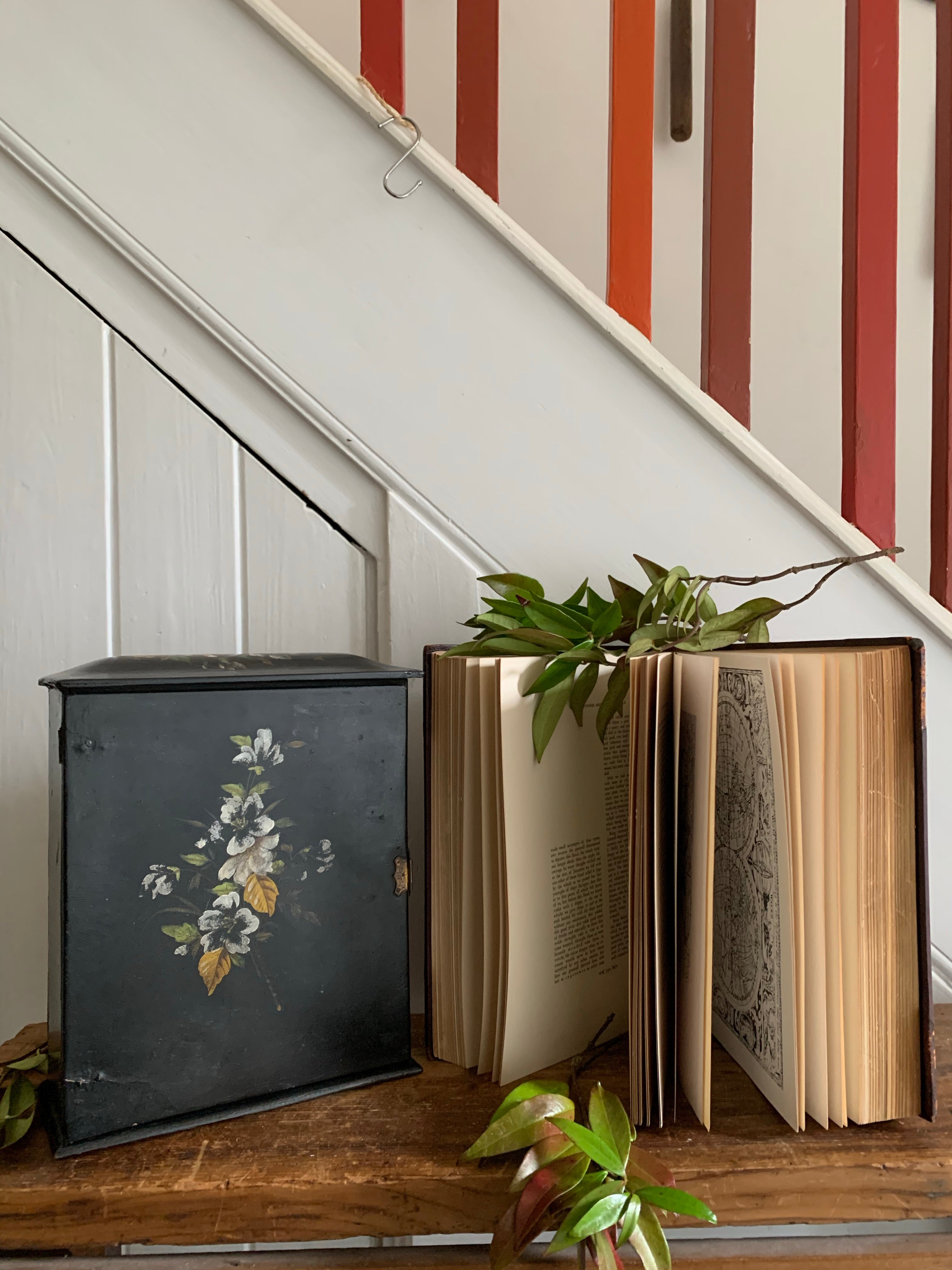 Antique Hand- Painted Cabinet Box